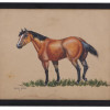 A WATERCOLOR PAINTING HORSE SIGNED BY DICK ELLIS PIC-0