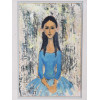 A VINTAGE OIL PAINTING OF BALLERINA PORTRAIT PIC-1