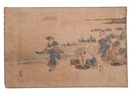 AN ANTIQUE JAPANESE WOODBLOCK PRINT