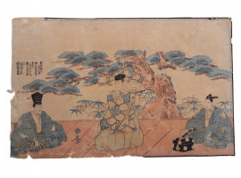 AN ANTIQUE JAPANESE WOODBLOCK PRINT