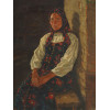 A RUSSIAN OIL PAINTING PEASANT BY PHILIP MALIAVIN PIC-1