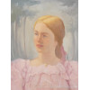 MID CENTURY FEMALE OIL PORTRAIT PAINTING UNSIGNED PIC-1