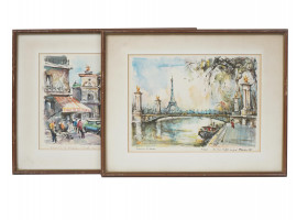 TWO FRENCH COLOR LITHOGRAPHS AFTER MARIUS GIRARD