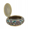 RUSSIAN GILT SILVER AND CLOISONNE ENAMEL PILL BOX PIC-1