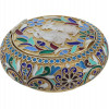 RUSSIAN GILT SILVER AND CLOISONNE ENAMEL PILL BOX PIC-0