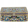 RUSSIAN GILT SILVER CLOISONNE ENAMEL JEWELRY BOX PIC-1