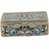 RUSSIAN GILT SILVER CLOISONNE ENAMEL JEWELRY BOX PIC-3