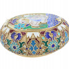 RUSSIAN GILT SILVER AND CLOISONNE ENAMEL PILL BOX PIC-0