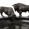 ANTIQUE ART DECO BUSINESS CARD BOWL WITH BULLS PIC-6