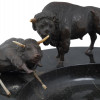 ANTIQUE ART DECO BUSINESS CARD BOWL WITH BULLS PIC-8