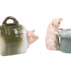 ANTIQUE GERMAN FAIRING PORCELAIN PIG FIGURINES PIC-1