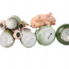 XIX C. GERMAN FAIRING PORCELAIN PIG FIGURINES PIC-6