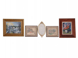 A LOT OF FIVE VINTAGE WALL DECOR ITEMS