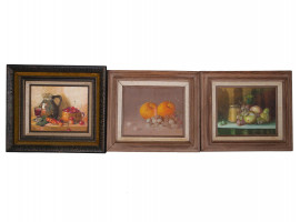 3 VINTAGE SIGNED STILL LIFE PAINTINGS ON CANVAS