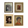 A SET OF 4 VINTAGE WORKS OF ART PAINTING LITHO PIC-0