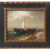 OIL COASTAL SCENE PAINTING BY ARTHUR UPELNIEKS PIC-0