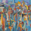 RUSSIAN FRENCH OIL PAINTING CITY BY ISAAC PAILES PIC-1