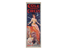 ORIGINAL VINTAGE COLE BROS CIRCUS PANEL POSTER