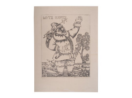 RUSSIAN SOVIET ETCHING LUBOK BY ALEXANDER KALUGIN