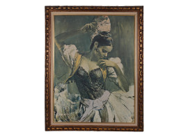 VINTAGE SPANISH GIPSY DANCER BY RAMON OLEOGRAPH