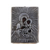 AN ANTIQUE RUSSIAN TRAVEL ICON WITH SILVER OKLAD PIC-0