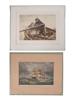 TWO ANTIQUE NAUTICAL ARTWORK PRINTS PIC-0