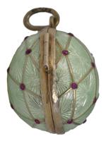 LARGE RUSSIAN GILT SILVER ENAMEL RUBY EGG PENDANT