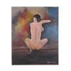 OIL PAINTING NUDE FEMALE PORTRAIT SIGNED ERIC LEE PIC-0