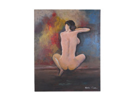 OIL PAINTING NUDE FEMALE PORTRAIT SIGNED ERIC LEE