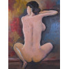 OIL PAINTING NUDE FEMALE PORTRAIT SIGNED ERIC LEE PIC-1