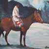 AMERICAN OIL PAINTING NATIVE SIGNED BY ERIC LEE PIC-1