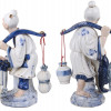 A PAIR OF VINTAGE PORCELAIN ASIAN FARMERS TAIWAN PIC-1