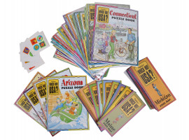 LARGE LOT OF PUZZLE BOOK HIGHLIGHTS WHICH WAY USA