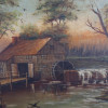 OIL PAINTING VILLAGE LANDSCAPE SIGNED BY M MOORE PIC-1