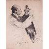 AUTOGRAPHED ETCHING OF PABLO CASALS BY SCHMUTZER PIC-1