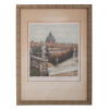 TWO ANTIQUE AUSTRIAN HAND PAINTED ETCHINGS PIC-1