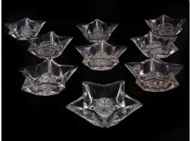 A LOT OF GLASS STAR SHAPED CANDLEHOLDERS