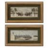 PAIR OF FRENCH LITHOGRAPHS BY JEAN PAUL BRUSSET PIC-0