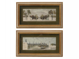 PAIR OF FRENCH LITHOGRAPHS BY JEAN PAUL BRUSSET