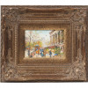 AMERICAN OIL PAINTING STREET SIGNED BY H Q LYNN PIC-0