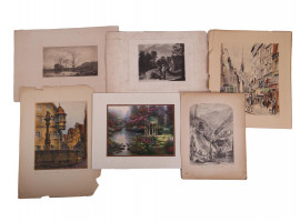 ANTIQUE 19TH C AND VINTAGE LANDSCAPE ART PRINTS