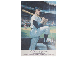 BASEBALL SPORT SET OF SIGNED POSTCARD AND POSTER