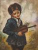 ITALIAN OIL PAINTING MUSICIAN BY FRANCO RISPOLI PIC-1