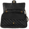 CHANEL STYLE FLAP QUILTED BLACK LEATHER BAG PURSE PIC-3