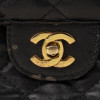 CHANEL STYLE FLAP QUILTED BLACK LEATHER BAG PURSE PIC-6