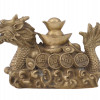 ANTIQUE CHINESE BRONZE DRAGON MONEY LUCKY STATUE PIC-3