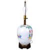 CHINESE POLYCHROME PORCELAIN DESK LAMP WITH SHADE PIC-2