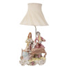 VINTAGE CAPODIMONTE ITALIAN PORCELAIN TABLE LAMP PIC-0