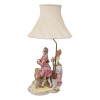 VINTAGE CAPODIMONTE ITALIAN PORCELAIN TABLE LAMP PIC-3