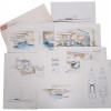 LARGE COLLECTION GRAPHIC PRINTS OF YACHT DESIGNS PIC-0